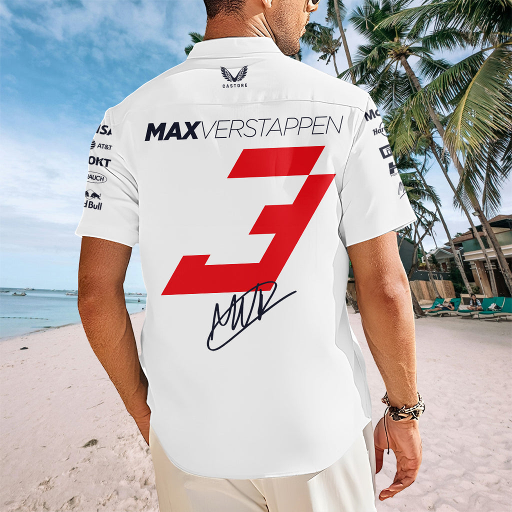 Red Bull Racing x Max Verstappen Short Sleeve Button-Down Shirt – TANTN19753