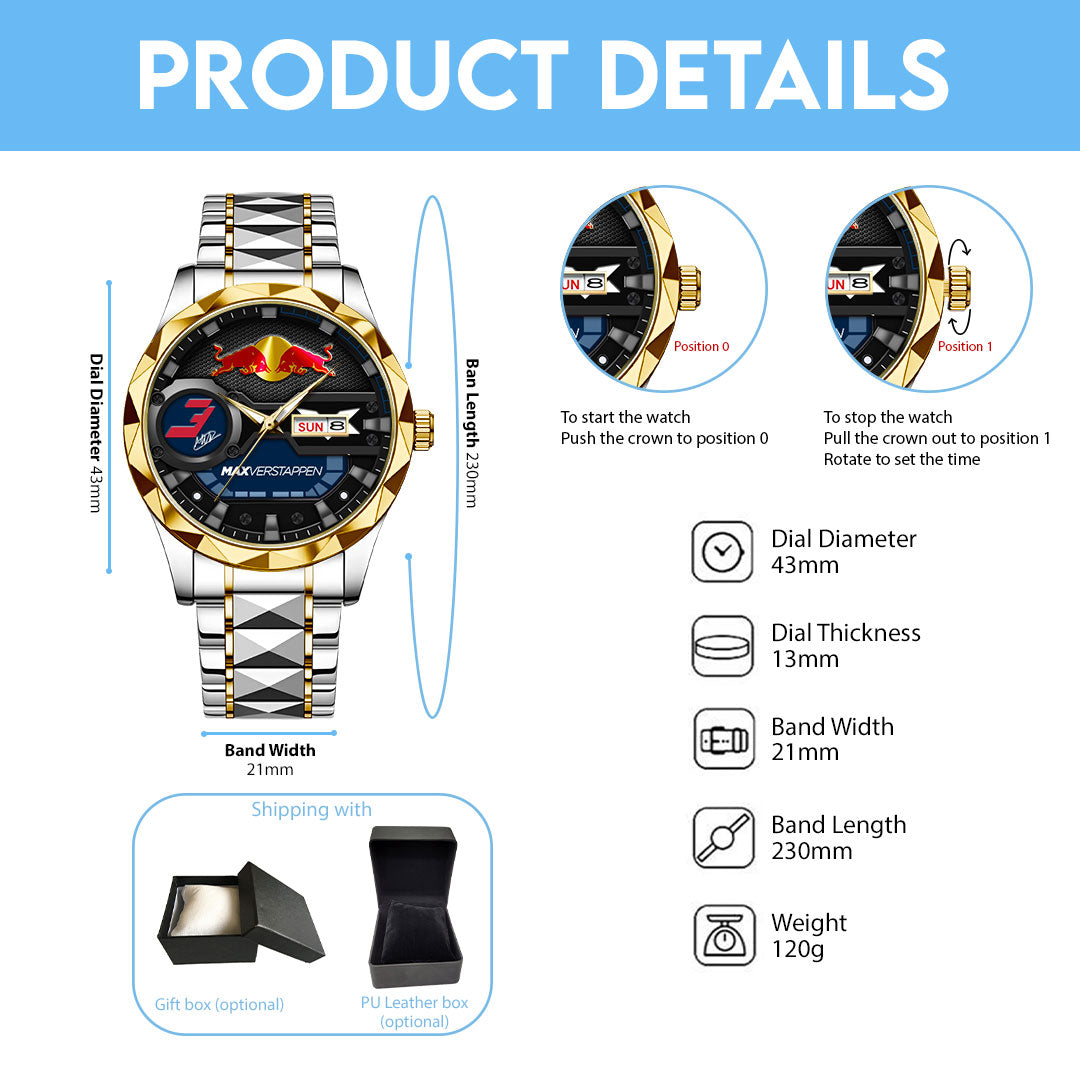 Red Bull Racing x Max Verstappen Alloy Luxury Quartz Watch – HOATT15474