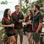 Red Rose New Year Shirt - 2027 Fireworks Button-up