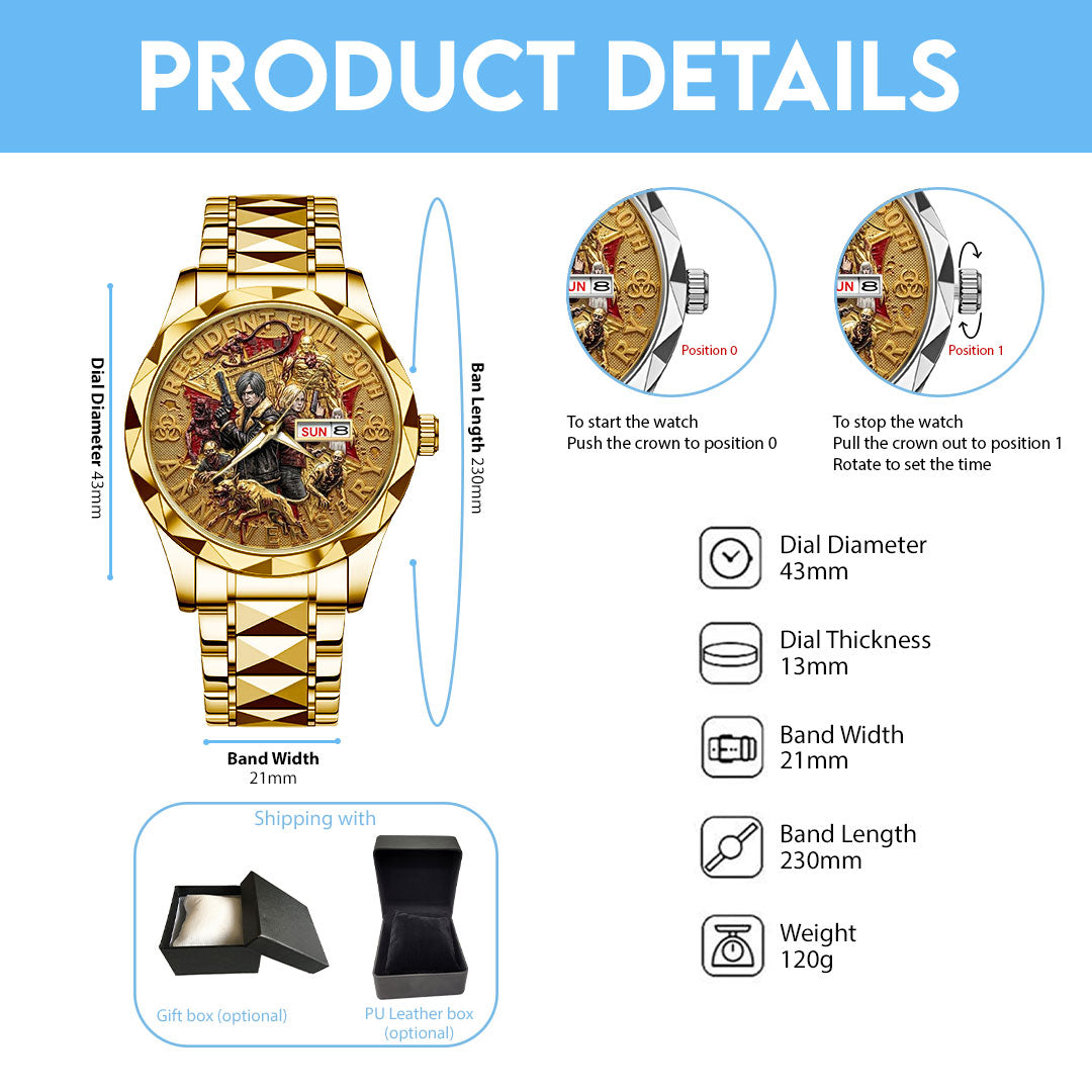 Resident Evil 30th Anniversary Alloy Luxury Quartz Watch – TMTHU4607