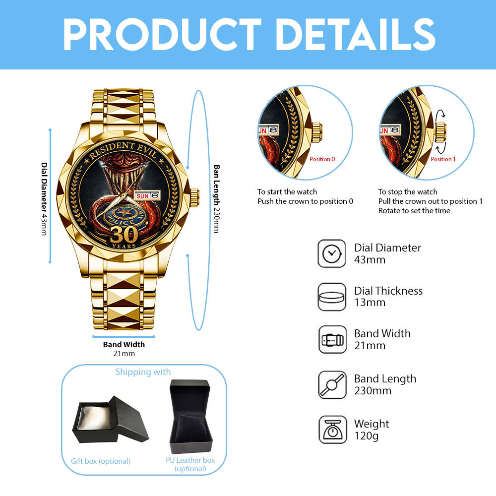 Resident Evil 30th Anniversary Alloy Luxury Quartz Watch – TMTHU3948