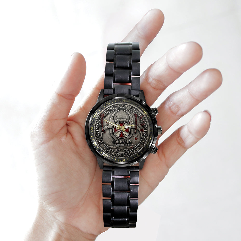 Resident Evil 30th Anniversary Black Stainless Steel Watch – TMTHU4533