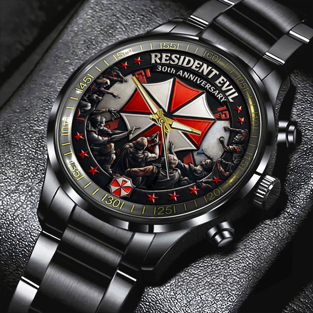 Resident Evil 30th Anniversary Black Stainless Steel Watch – TMTHU4747