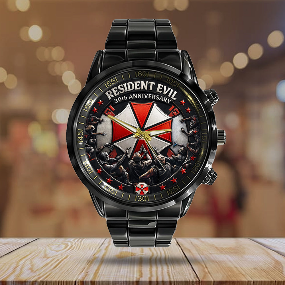 Resident Evil 30th Anniversary Black Stainless Steel Watch – TMTHU4747