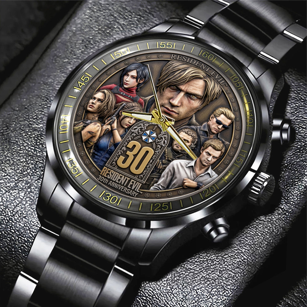 Resident Evil 30th Anniversary Black Stainless Steel Watch – TMTHU5040