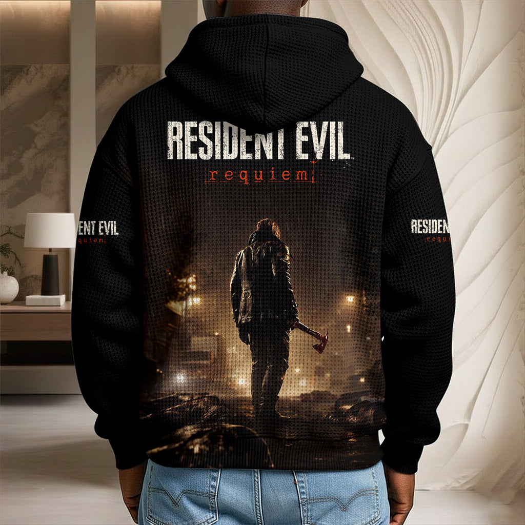 Resident Evil Requiem x Leon Scott Kennedy 3D Unisex Waffle Hoodie – GNE5414.3