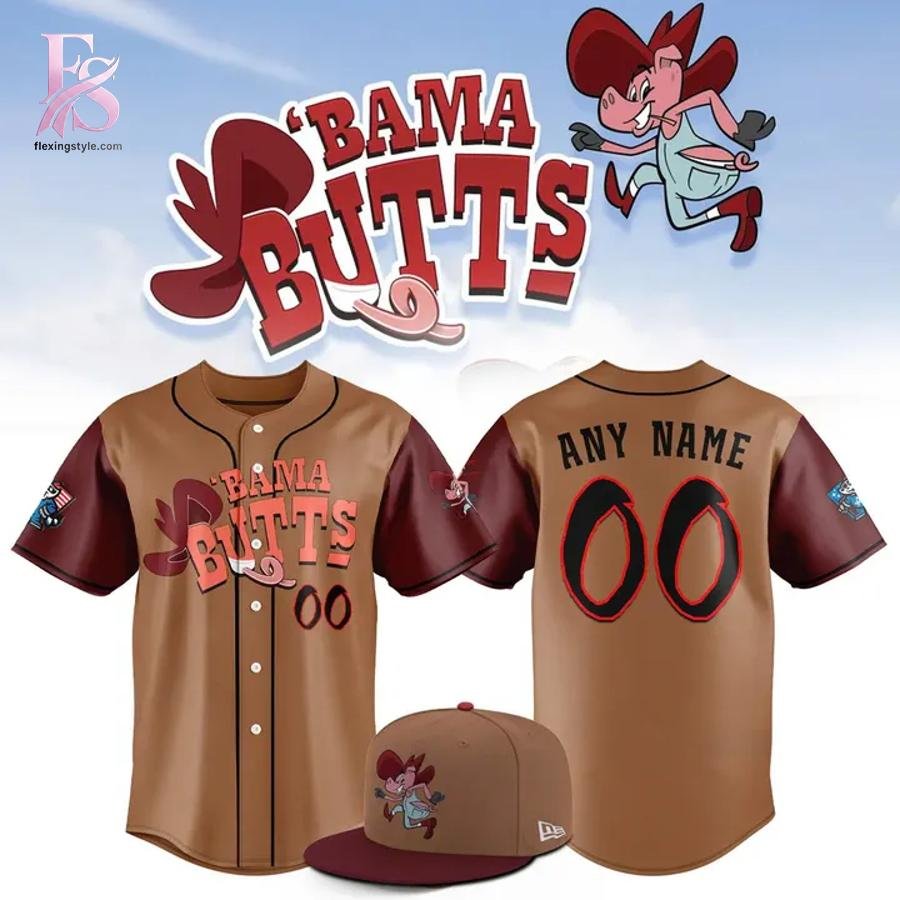 Rocket City Trash Panda Bama Butts Baseball Jersey