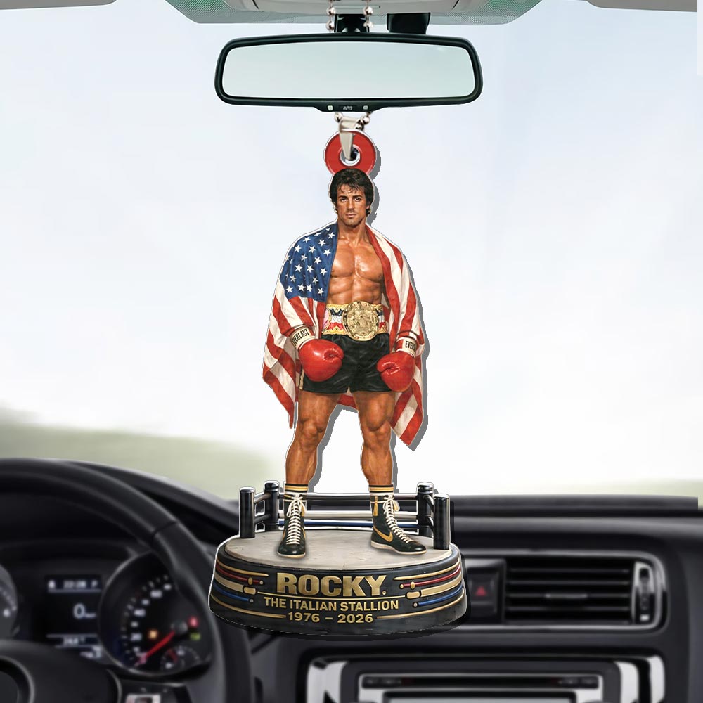 Rocky 50th Anniversary Custom shape 2-sided Acrylic Car Ornament – HOATT15667