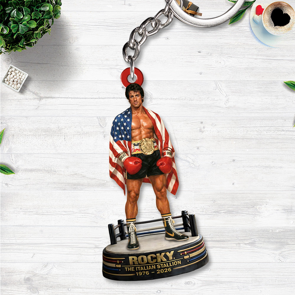 Rocky 50th Anniversary Custom Shape 2-sided Keychain – HOATT15697