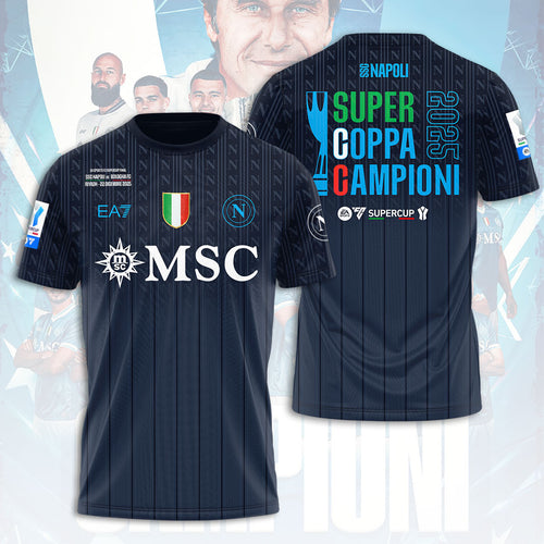 S.S.C. Napoli 2025 Italian Super Cup Champions 3D Apparel – HOATT15310