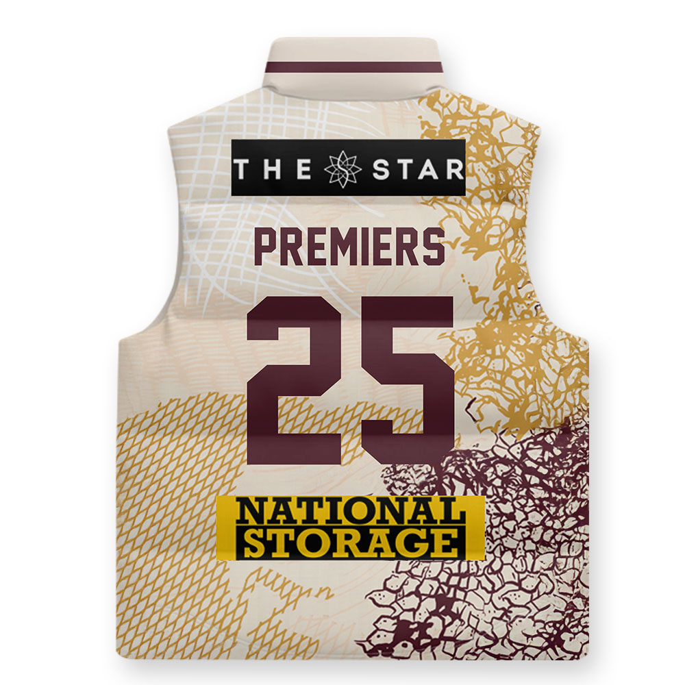 Brisbane Broncos Premiers 2025 3D Sleeveless Down Jacket – TMTHU1634