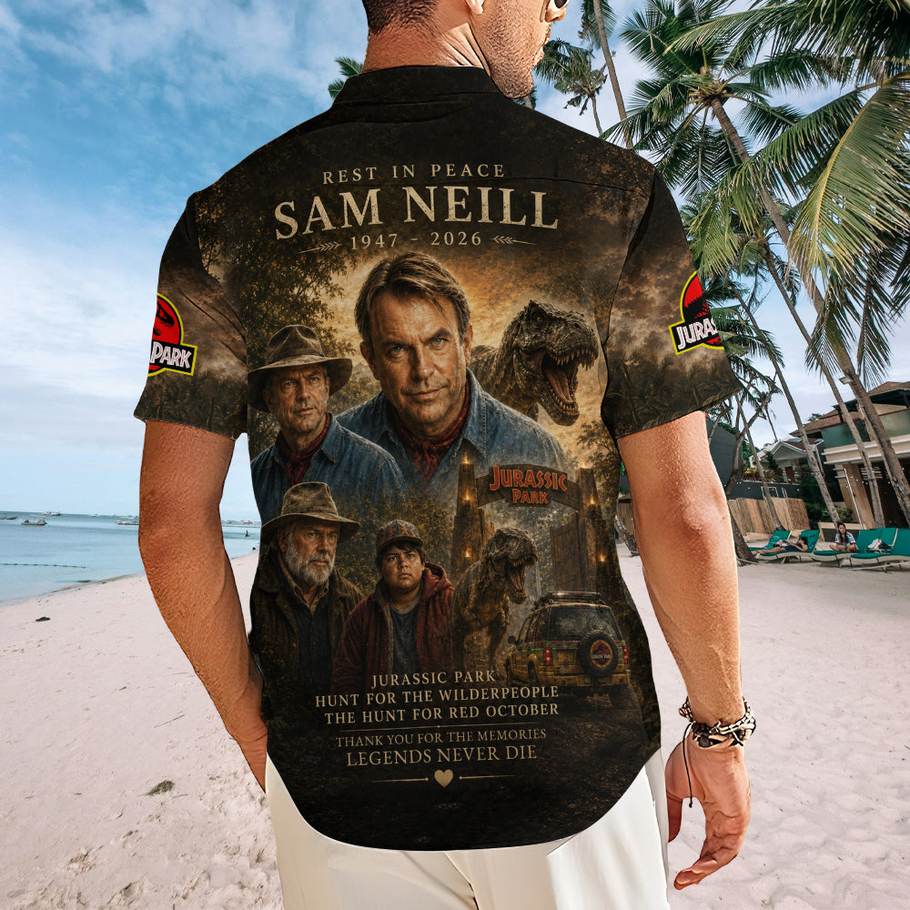 Sam Neill Short Sleeve Button-Down Shirt – TMTHU7562