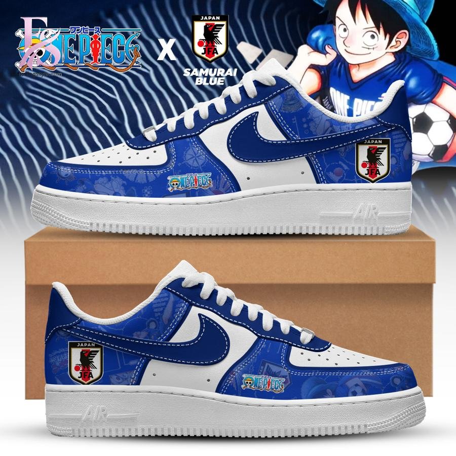 Samurai Blue Japan Soccer x One Piece Air Force Shoes