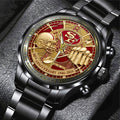San Francisco 49ers 80th Anniversary Black Stainless Steel Watch – MAITM14539