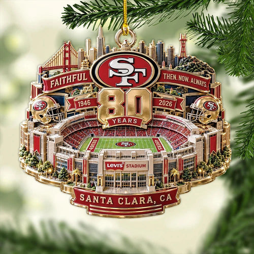San Francisco 49ers 80th Anniversary Custom Shape 1-side Printed Acrylic Ornament – MAITM15427