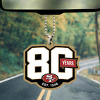 San Francisco 49ers 80th Anniversary Custom shape 2-sided Acrylic Car Ornament – TANTN22253