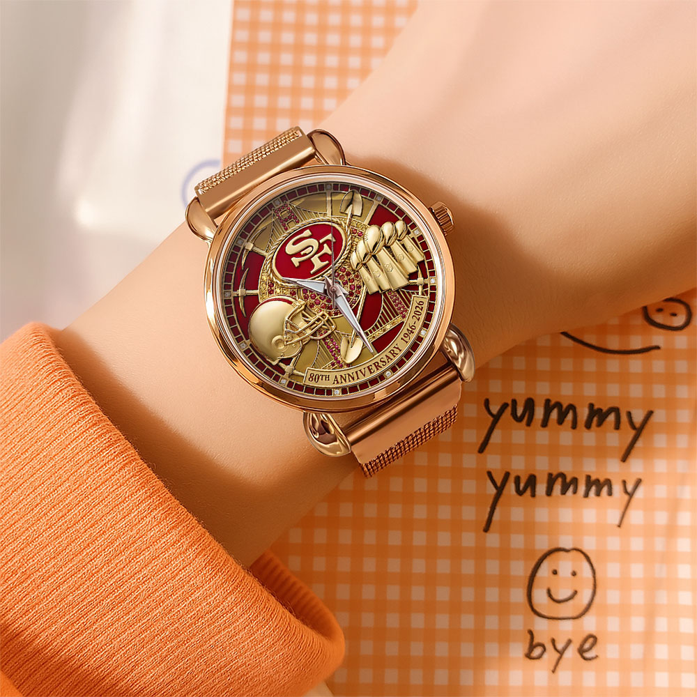 San Francisco 49ers 80th Anniversary Mesh Strap Quartz Watch – MAITM14540