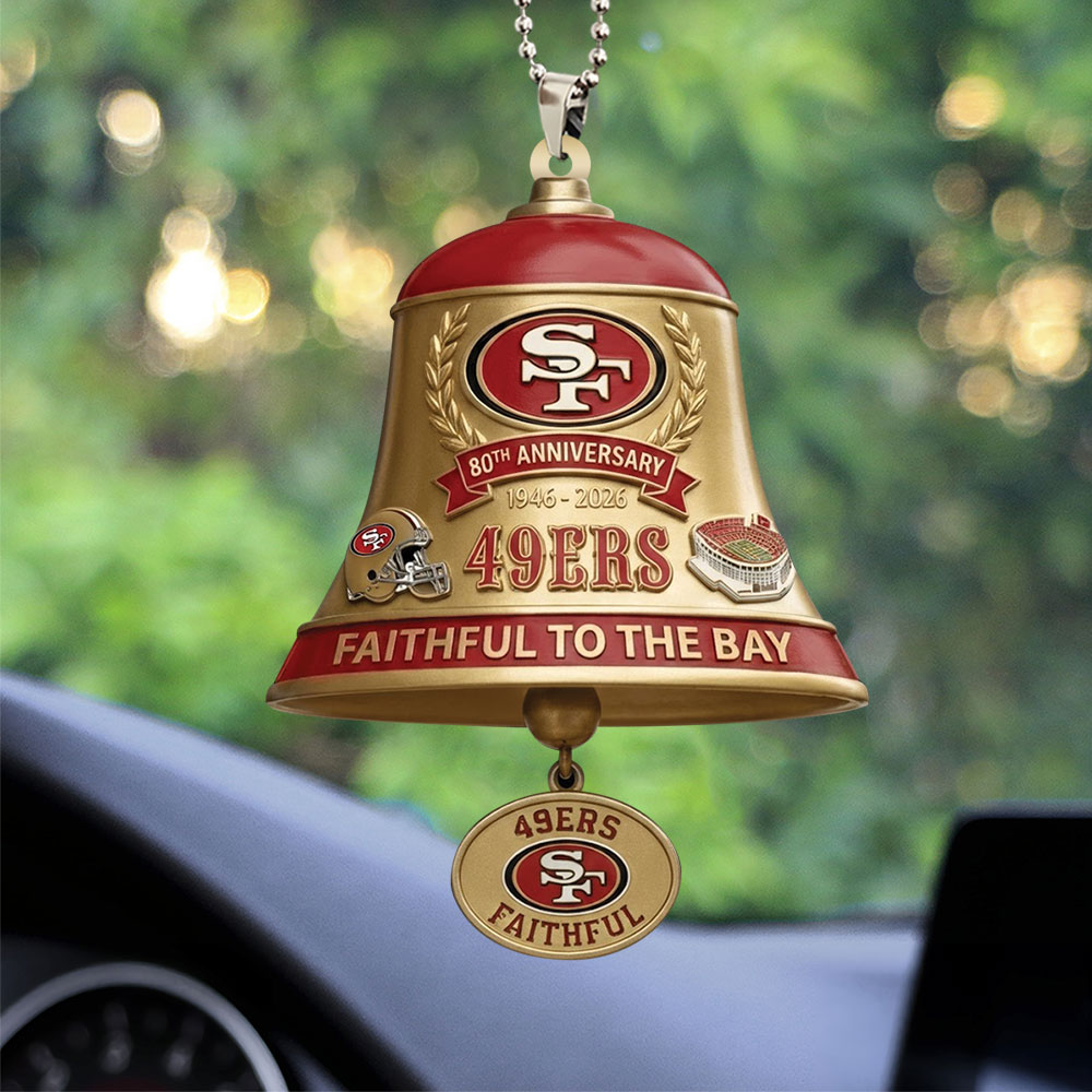 San Francisco 49ers 80th Anniversary Custom shape 2-sided Acrylic Car Ornament – MAITM14936