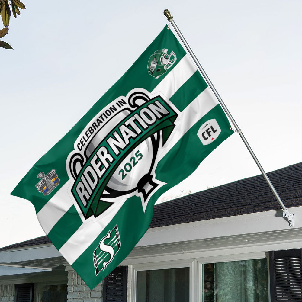 Saskatchewan Roughriders 2025 Grey Cup Champions 3D Double-side House Flag – MAITM13856