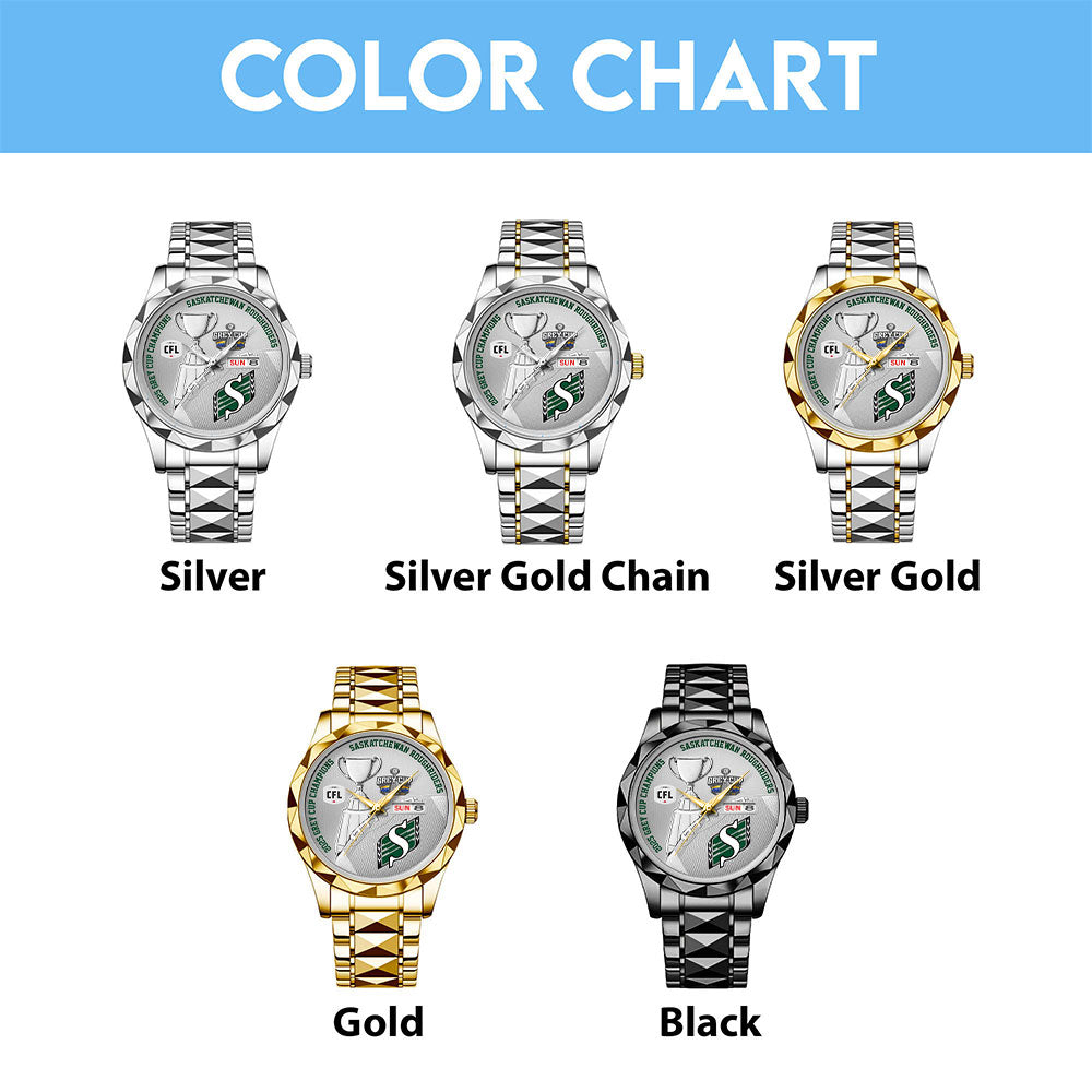 Saskatchewan Roughriders 2025 Grey Cup Champions Alloy Luxury Quartz Watch – MAITM13848