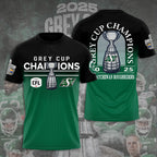 Saskatchewan Roughriders 2025 Grey Cup Champions 3D Apparel – TANTN18830