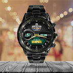 Saskatchewan Roughriders 2025 Grey Cup Champions Black Stainless Steel Watch – MAITM13913