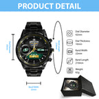 Saskatchewan Roughriders 2025 Grey Cup Champions Black Stainless Steel Watch – MAITM13913