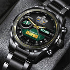 Saskatchewan Roughriders 2025 Grey Cup Champions Black Stainless Steel Watch – MAITM13913