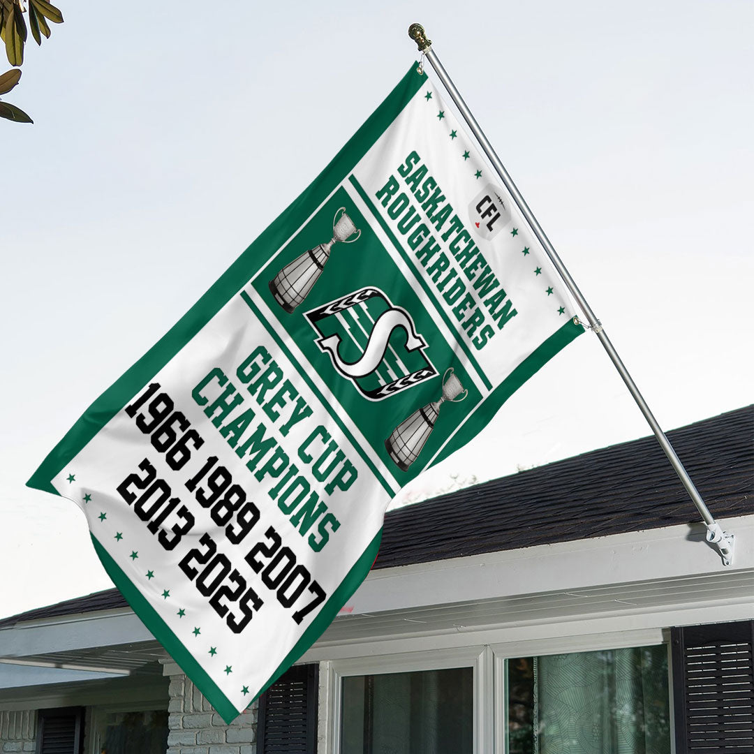 Saskatchewan Roughriders 2025 Grey Cup Champions 3D Double-side House Flag – TANTN18840