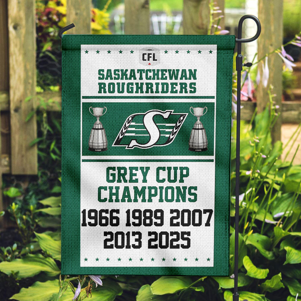 Saskatchewan Roughriders 2025 Grey Cup Champions Double-side Garden Flag – TANTN18841