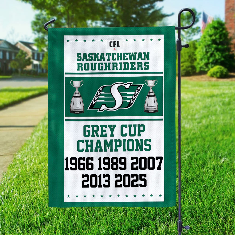 Saskatchewan Roughriders 2025 Grey Cup Champions Double-side Garden Flag – TANTN18841