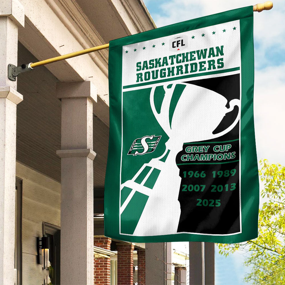 Saskatchewan Roughriders 2025 Grey Cup Champions Double-side Garden Flag – TANTN18841