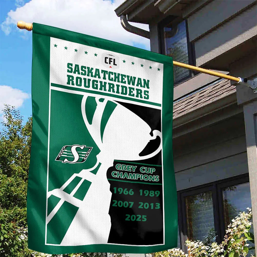 Saskatchewan Roughriders 2025 Grey Cup Champions Double-side Garden Flag – TANTN18841