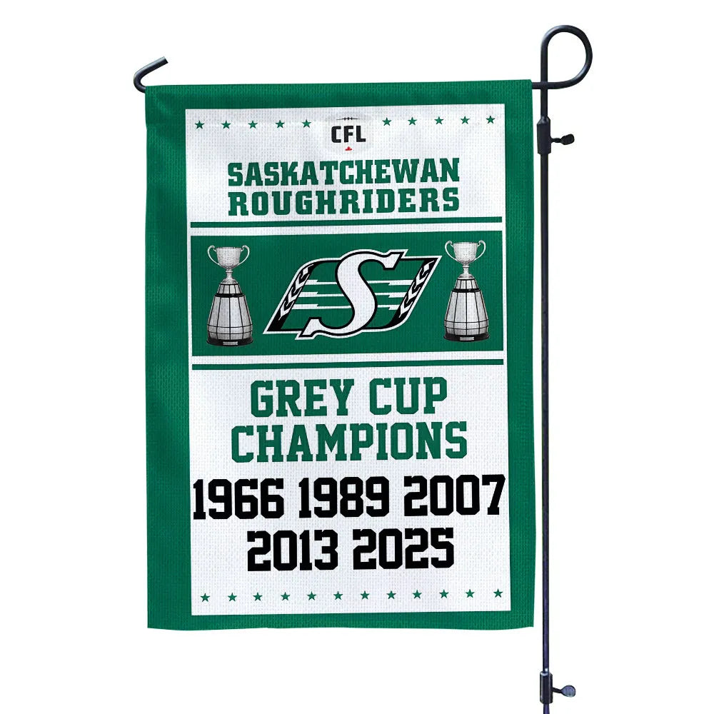 Saskatchewan Roughriders 2025 Grey Cup Champions Double-side Garden Flag – TANTN18841