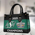Saskatchewan Roughriders 2025 Grey Cup Champions Leather HandBag – MAITM13901