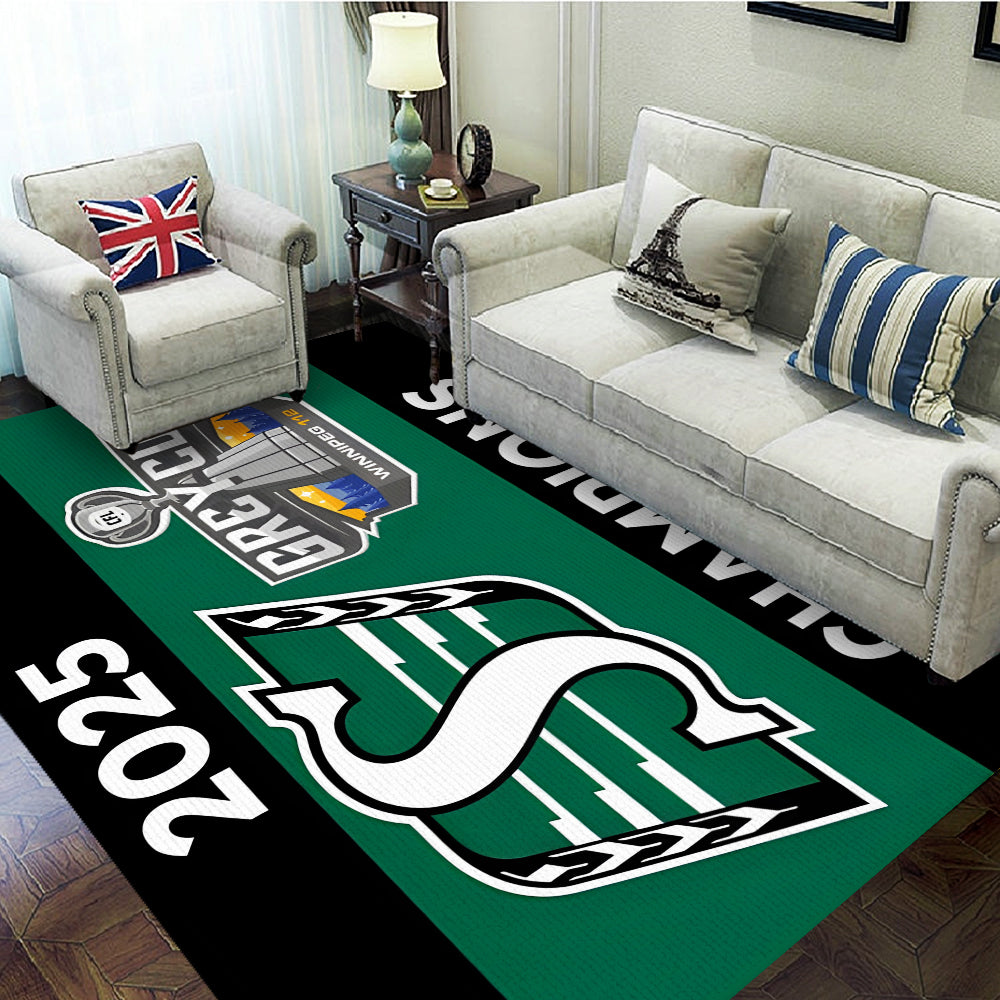 Saskatchewan Roughriders 2025 Grey Cup Champions Rectangular Rug – MAITM13844