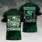 Saskatchewan Roughriders 2025 Grey Cup Champions 3D Apparel – HOATT14702