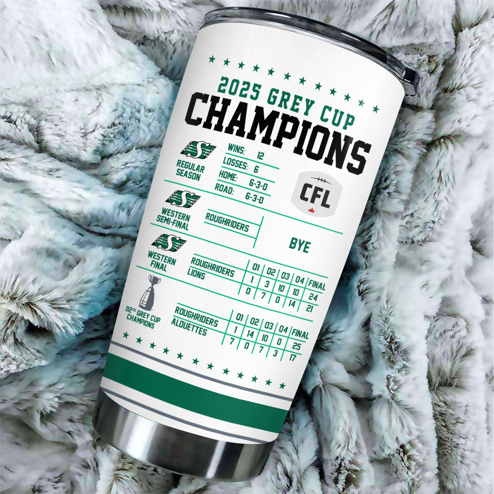 Saskatchewan Roughriders 2025 Grey Cup Champions Tumbler Cup – HOATT14791