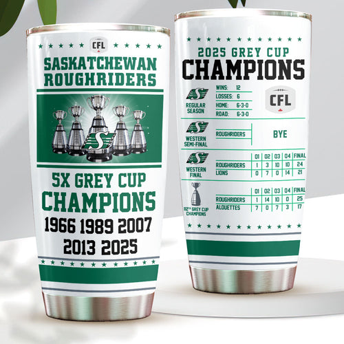 Saskatchewan Roughriders 2025 Grey Cup Champions Tumbler Cup – HOATT14791