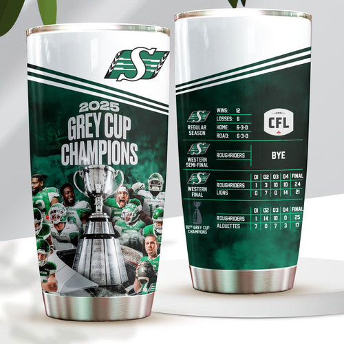Saskatchewan Roughriders 2025 Grey Cup Champions Tumbler Cup – HOATT14772