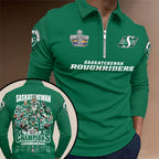 Saskatchewan Roughriders 2025 Grey Cup Champions Zip Polo Shirt – TANTN19026