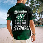 Saskatchewan Roughriders 2025 Grey Cup Champions Short Sleeve Button-Down Shirt – HOATT14770