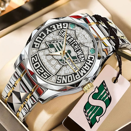 Saskatchewan Roughriders 2025 Grey Cup Champions Alloy Luxury Quartz Watch – TMTHU2239