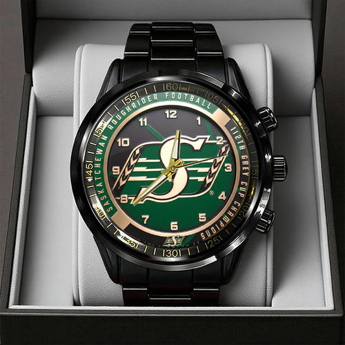 Saskatchewan Roughriders 2025 Grey Cup Champions Black Stainless Steel Watch – TANTN18921