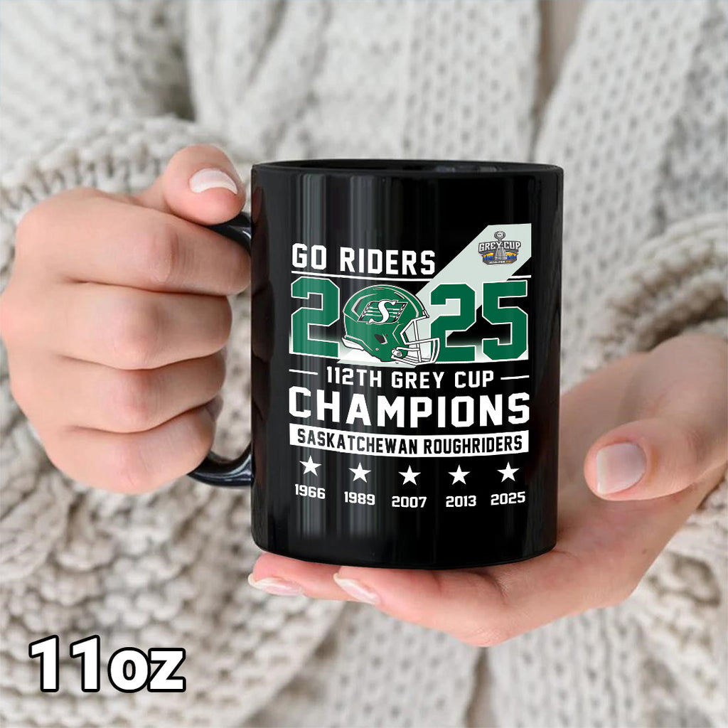 Saskatchewan Roughriders 2025 Grey Cup Champions Ceramic Mug – TANTN18877