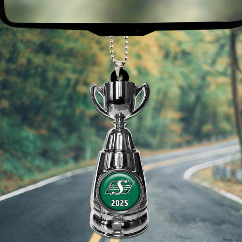 Saskatchewan Roughriders 2025 Grey Cup Champions Custom shape 2-sided Acrylic Car Ornament – TANTN18884