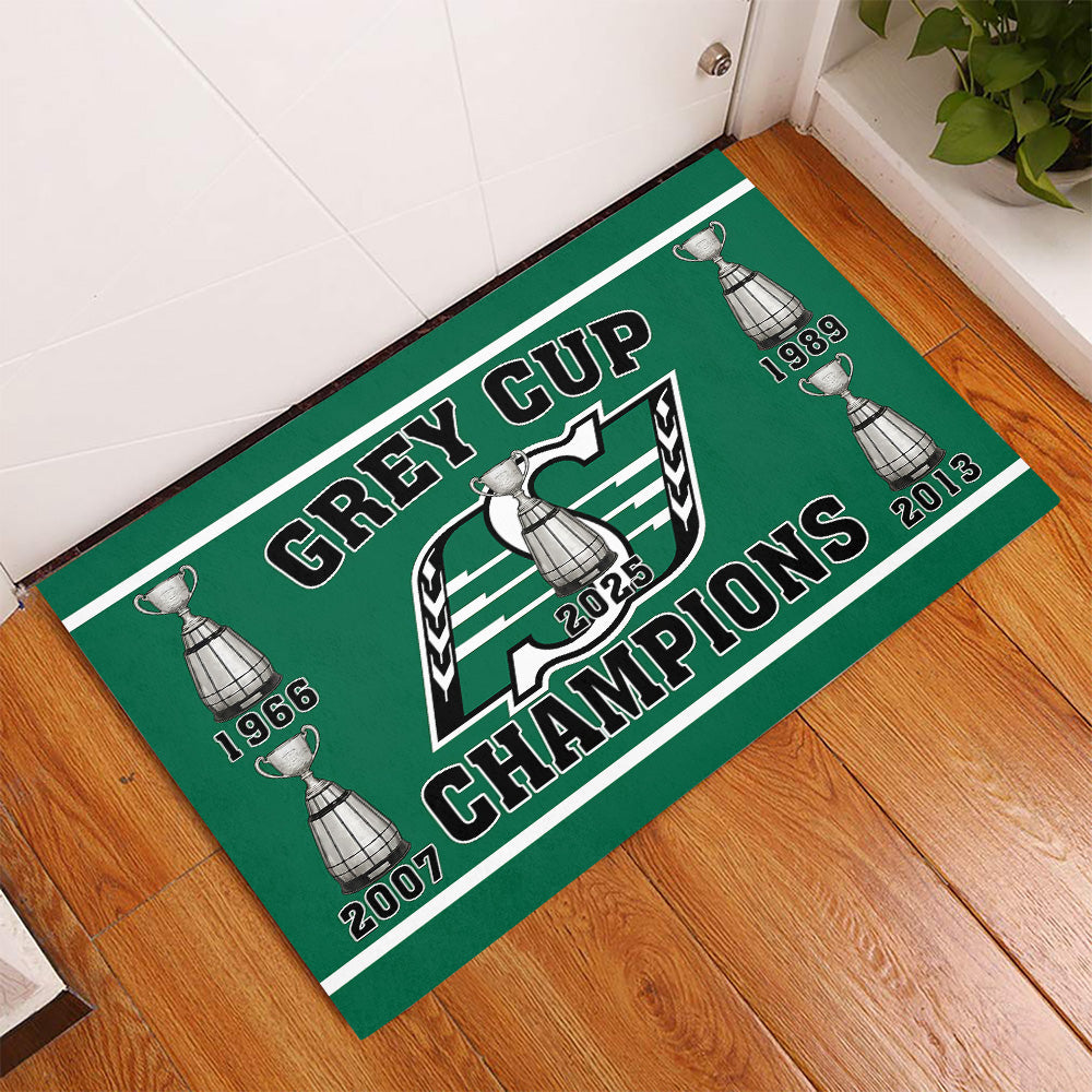 Saskatchewan Roughriders 2025 Grey Cup Champions Doormat – TANTN18839