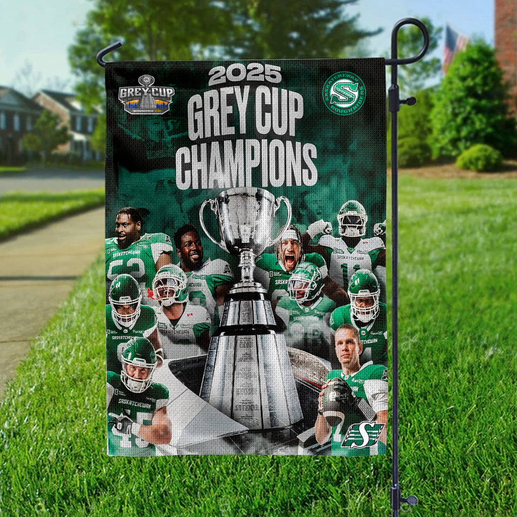 Saskatchewan Roughriders 2025 Grey Cup Champions Double-side Garden Flag – HOATT14730