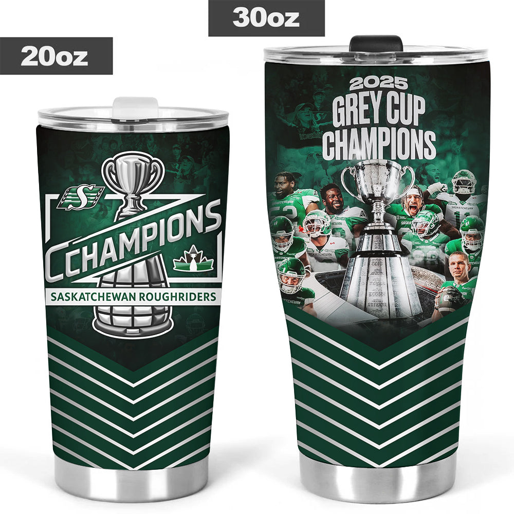 Saskatchewan Roughriders 2025 Grey Cup Champions Tumbler Cup – TMTHU2222
