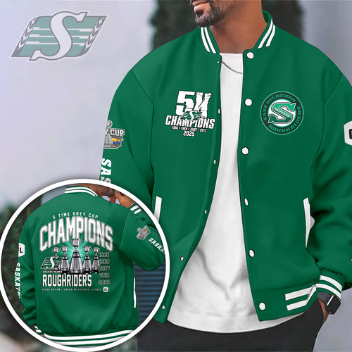 Saskatchewan Roughriders 2025 Grey Cup Champions Varsity Jacket – HOATT14862